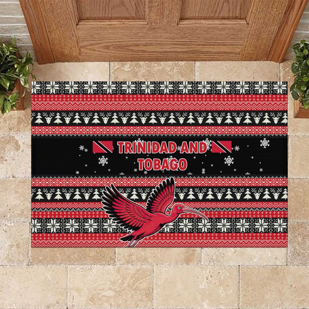 Trinidad and Tobago Christmas Rubber Doormat Bird and Coat of Arms Design - Wonder Print Shop