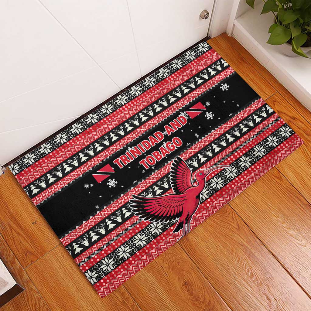 Trinidad and Tobago Christmas Rubber Doormat Bird and Coat of Arms Design - Wonder Print Shop