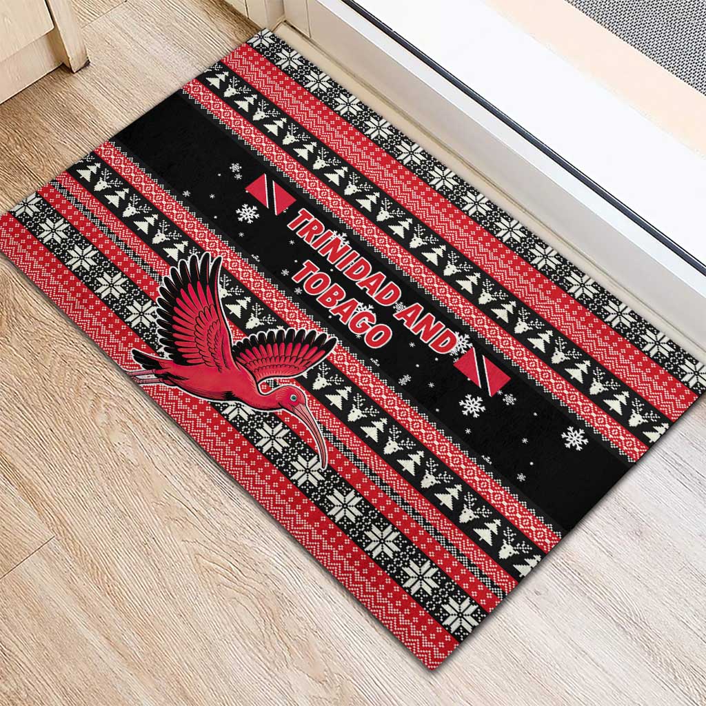 Trinidad and Tobago Christmas Rubber Doormat Bird and Coat of Arms Design - Wonder Print Shop
