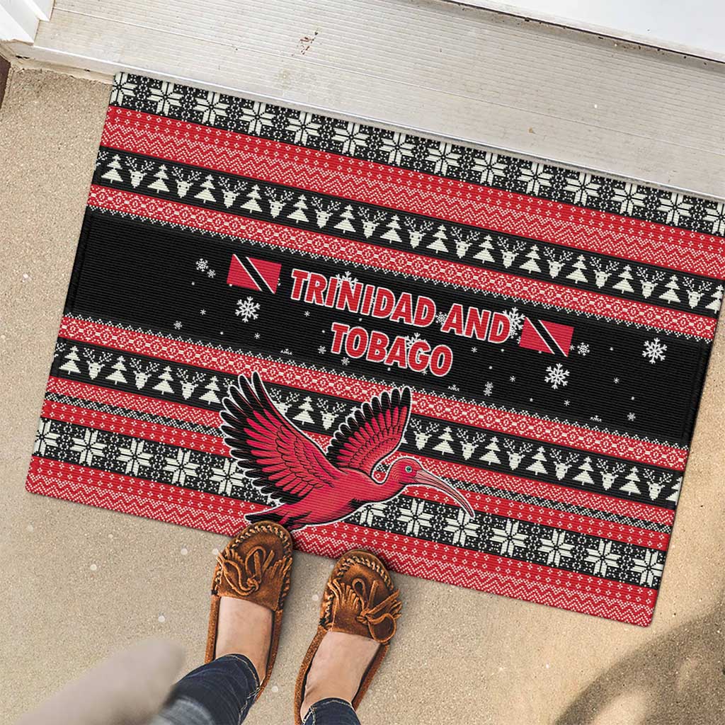 Trinidad and Tobago Christmas Rubber Doormat Bird and Coat of Arms Design - Wonder Print Shop