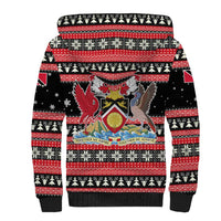 Trinidad and Tobago Christmas Sherpa Hoodie Bird and Coat of Arms Design - Wonder Print Shop