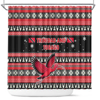 Trinidad and Tobago Christmas Shower Curtain Bird and Coat of Arms Design - Wonder Print Shop