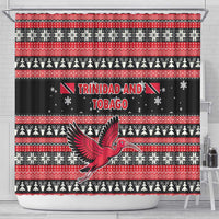 Trinidad and Tobago Christmas Shower Curtain Bird and Coat of Arms Design - Wonder Print Shop