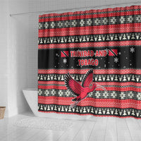 Trinidad and Tobago Christmas Shower Curtain Bird and Coat of Arms Design - Wonder Print Shop