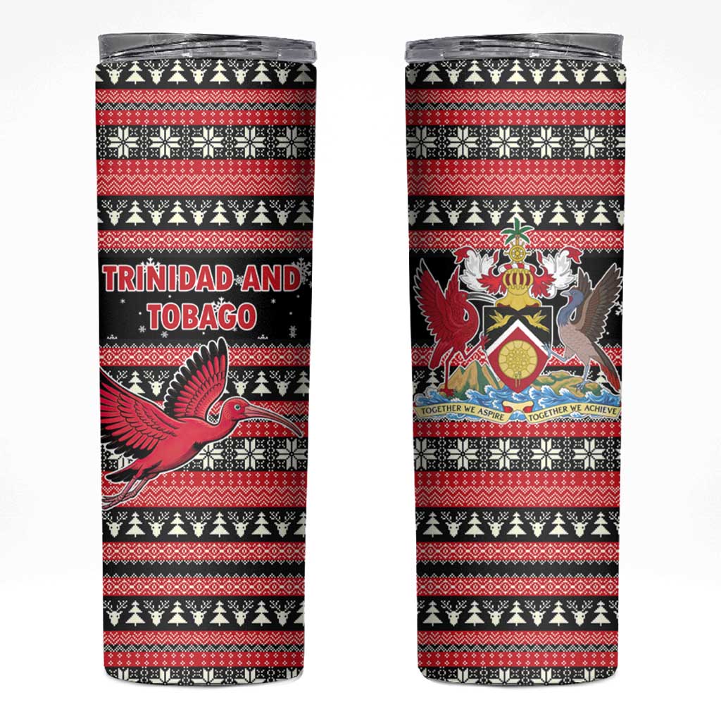 Trinidad and Tobago Christmas Skinny Tumbler Bird and Coat of Arms Design - Wonder Print Shop