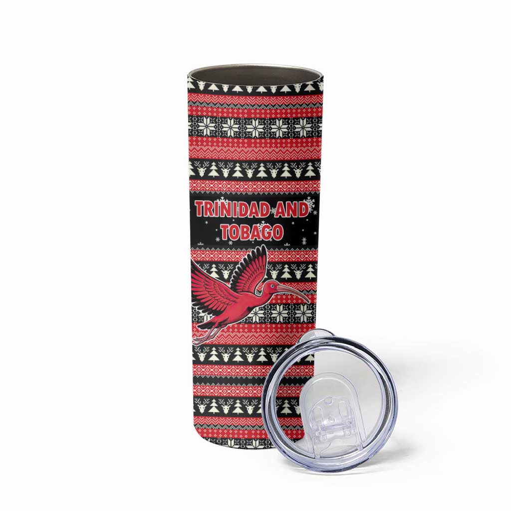 Trinidad and Tobago Christmas Skinny Tumbler Bird and Coat of Arms Design - Wonder Print Shop