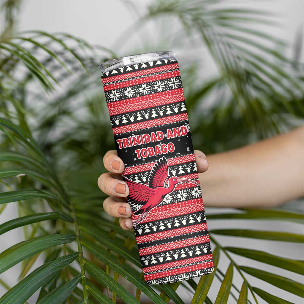 Trinidad and Tobago Christmas Skinny Tumbler Bird and Coat of Arms Design - Wonder Print Shop