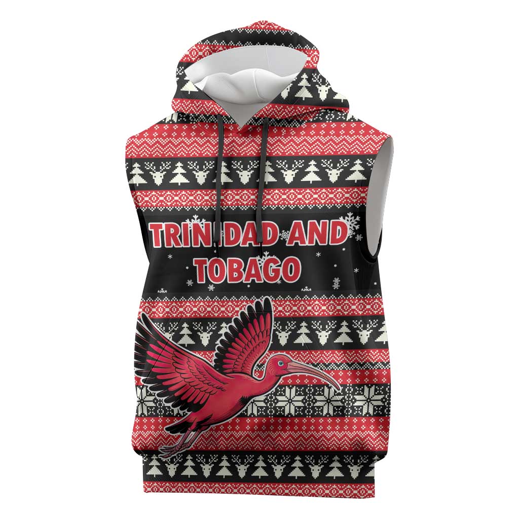 Trinidad and Tobago Christmas Sleeveless Hoodie Bird and Coat of Arms Design - Wonder Print Shop