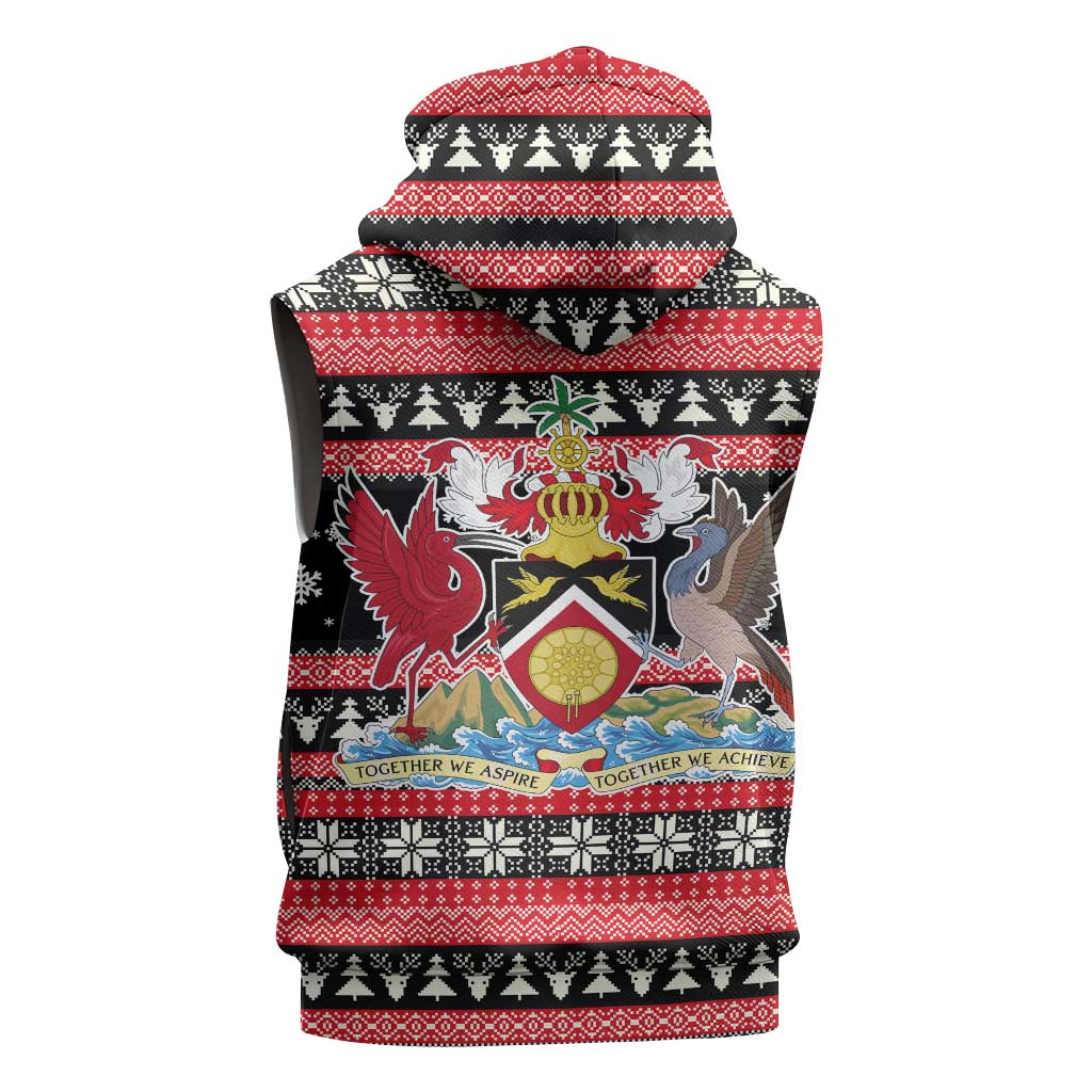 Trinidad and Tobago Christmas Sleeveless Hoodie Bird and Coat of Arms Design - Wonder Print Shop