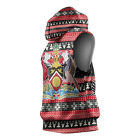 Trinidad and Tobago Christmas Sleeveless Hoodie Bird and Coat of Arms Design - Wonder Print Shop