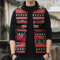 Trinidad and Tobago Christmas Sleeveless Puffer Jacket Bird and Coat of Arms Design - Wonder Print Shop