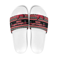 Trinidad and Tobago Christmas Slide Sandals Bird and Coat of Arms Design - Wonder Print Shop