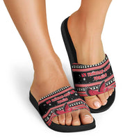 Trinidad and Tobago Christmas Slide Sandals Bird and Coat of Arms Design - Wonder Print Shop