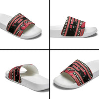 Trinidad and Tobago Christmas Slide Sandals Bird and Coat of Arms Design - Wonder Print Shop