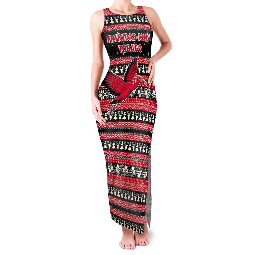 Trinidad and Tobago Christmas Tank Maxi Dress Bird and Coat of Arms Design - Wonder Print Shop