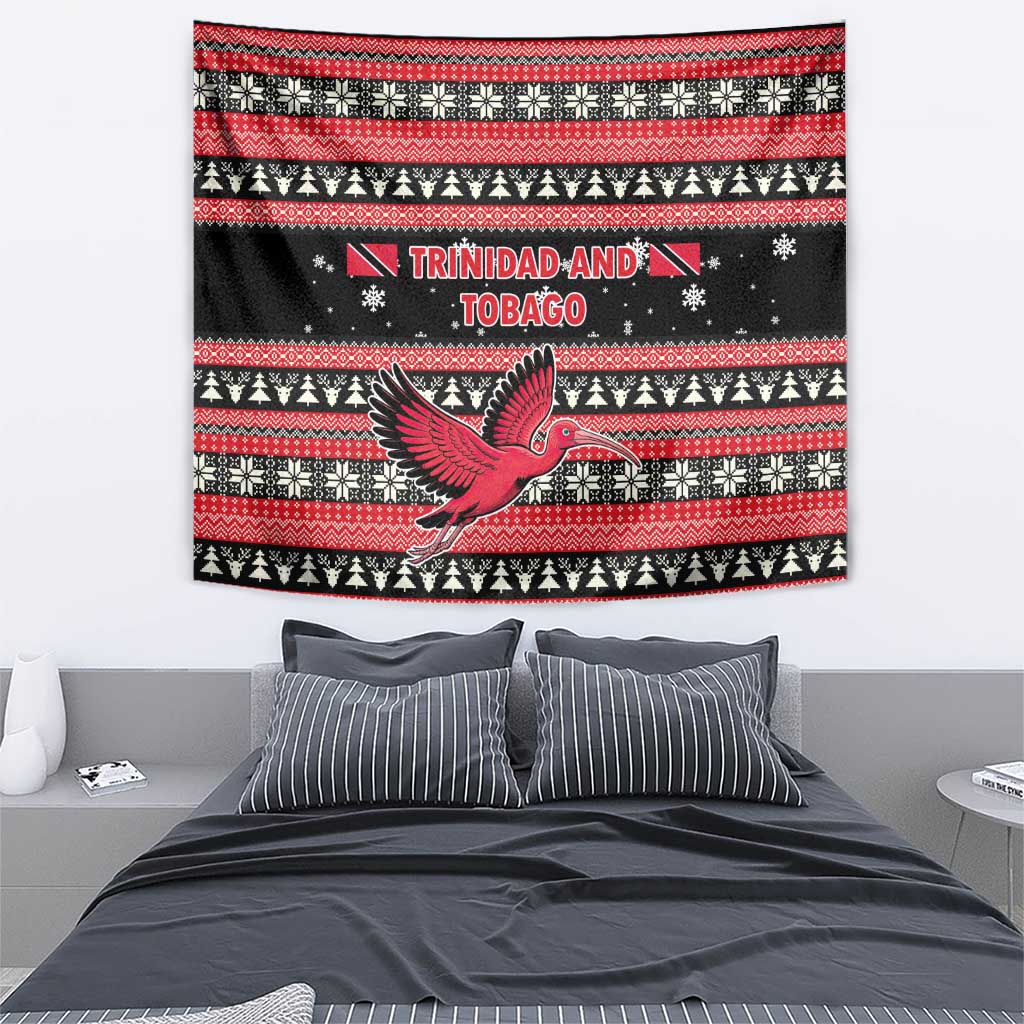 Trinidad and Tobago Christmas Tapestry Bird and Coat of Arms Design - Wonder Print Shop