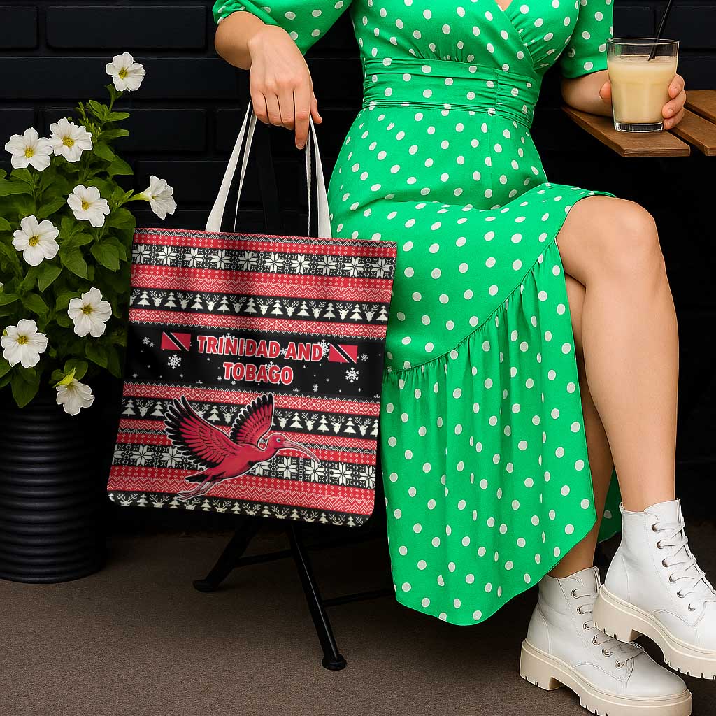Trinidad and Tobago Christmas Tote Bag Bird and Coat of Arms Design - Wonder Print Shop