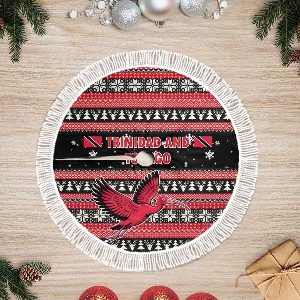 Trinidad and Tobago Christmas Tree Skirt Bird and Coat of Arms Design - Wonder Print Shop
