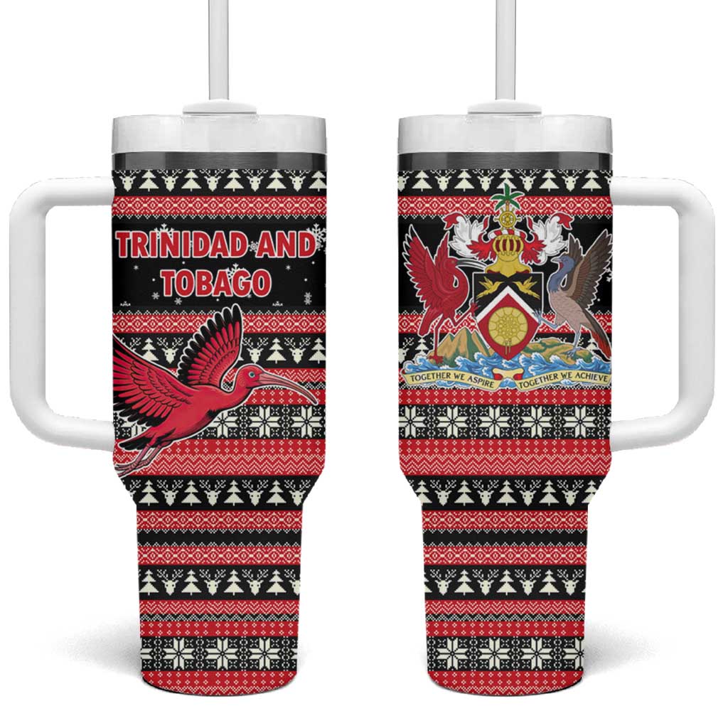 Trinidad and Tobago Christmas Tumbler With Handle Bird and Coat of Arms Design - Wonder Print Shop