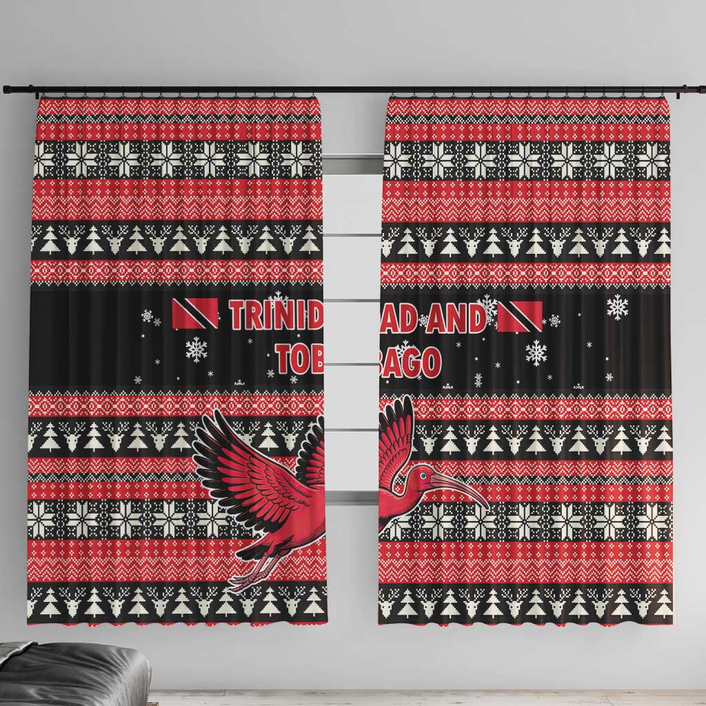 Trinidad and Tobago Christmas Window Curtain Bird and Coat of Arms Design - Wonder Print Shop