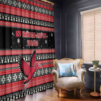 Trinidad and Tobago Christmas Window Curtain Bird and Coat of Arms Design - Wonder Print Shop