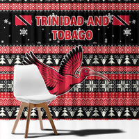 Trinidad and Tobago Christmas Window Curtain Bird and Coat of Arms Design - Wonder Print Shop