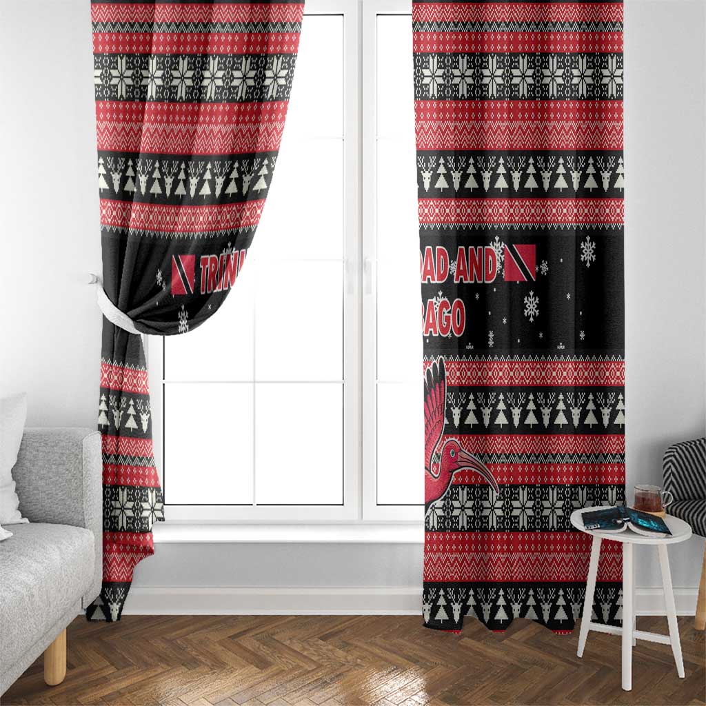 Trinidad and Tobago Christmas Window Curtain Bird and Coat of Arms Design - Wonder Print Shop