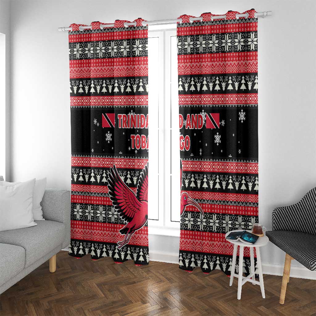 Trinidad and Tobago Christmas Window Curtain Bird and Coat of Arms Design - Wonder Print Shop