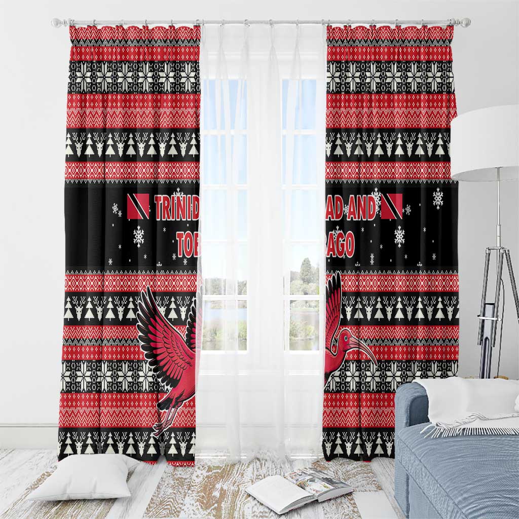 Trinidad and Tobago Christmas Window Curtain Bird and Coat of Arms Design - Wonder Print Shop