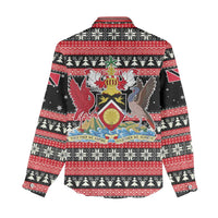 Trinidad and Tobago Christmas Women Casual Shirt Bird and Coat of Arms Design - Wonder Print Shop