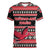Trinidad and Tobago Christmas Women V-Neck T-Shirt Bird and Coat of Arms Design - Wonder Print Shop