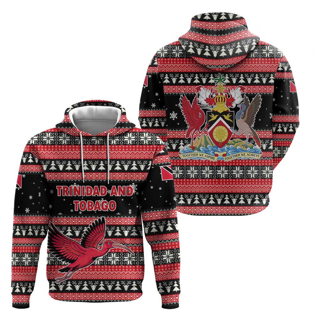 Trinidad and Tobago Christmas Zip Hoodie Bird and Coat of Arms Design - Wonder Print Shop