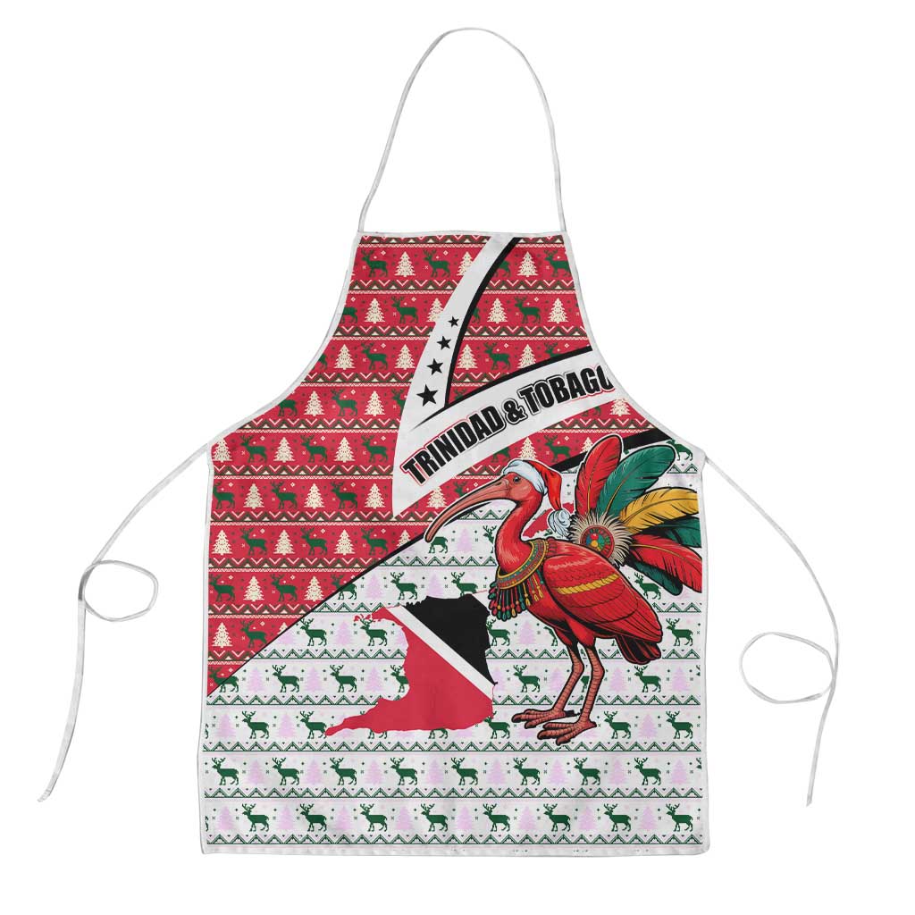 Trinidad and Tobago Christmas Apron Christmas Bird Santa and Reindeer Design - Wonder Print Shop