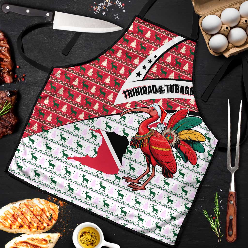 Trinidad and Tobago Christmas Apron Christmas Bird Santa and Reindeer Design - Wonder Print Shop
