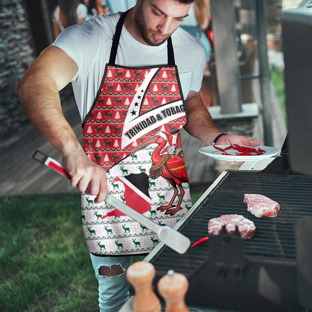 Trinidad and Tobago Christmas Apron Christmas Bird Santa and Reindeer Design - Wonder Print Shop