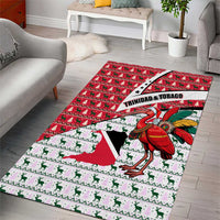 Trinidad and Tobago Christmas Area Rug Christmas Bird Santa and Reindeer Design - Wonder Print Shop