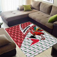 Trinidad and Tobago Christmas Area Rug Christmas Bird Santa and Reindeer Design - Wonder Print Shop