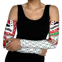 Trinidad and Tobago Christmas Arm Sleeves Christmas Bird Santa and Reindeer Design - Wonder Print Shop
