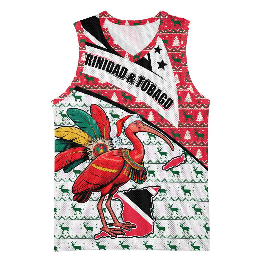 Trinidad and Tobago Christmas Basketball Jersey Christmas Bird Santa and Reindeer Design - Wonder Print Shop