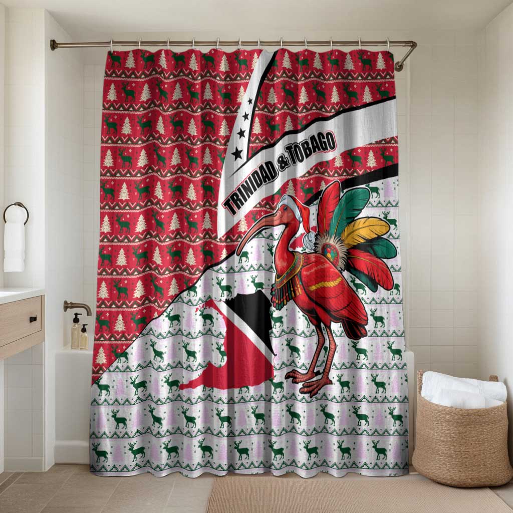 Trinidad and Tobago Christmas Bathroom Set Christmas Bird Santa and Reindeer Design - Wonder Print Shop