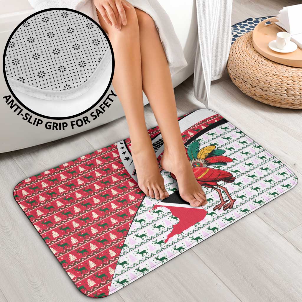 Trinidad and Tobago Christmas Bathroom Set Christmas Bird Santa and Reindeer Design - Wonder Print Shop