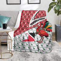 Trinidad and Tobago Christmas Blanket Christmas Bird Santa and Reindeer Design - Wonder Print Shop