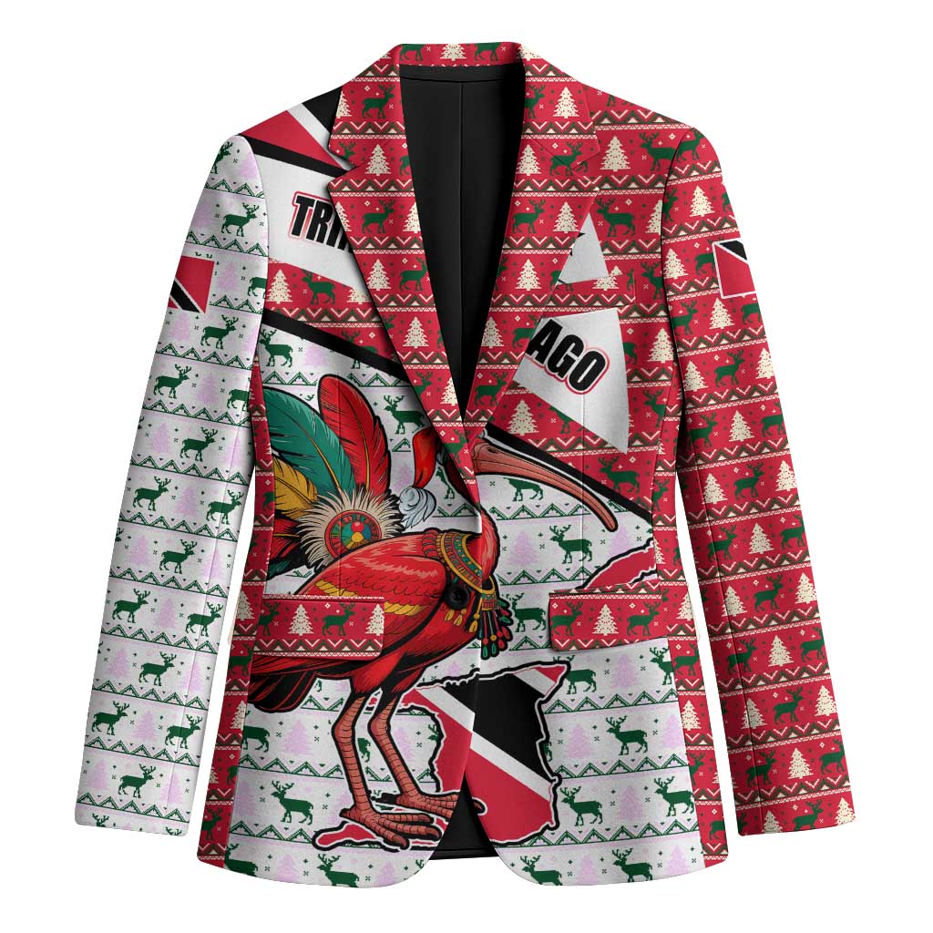 Trinidad and Tobago Christmas Blazer Christmas Bird Santa and Reindeer Design - Wonder Print Shop