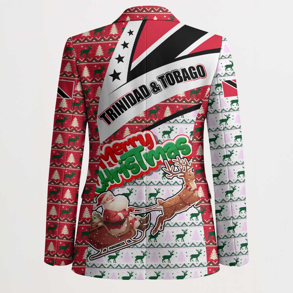 Trinidad and Tobago Christmas Blazer Christmas Bird Santa and Reindeer Design - Wonder Print Shop