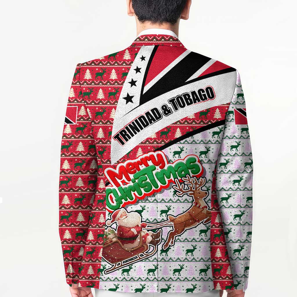 Trinidad and Tobago Christmas Blazer Christmas Bird Santa and Reindeer Design - Wonder Print Shop