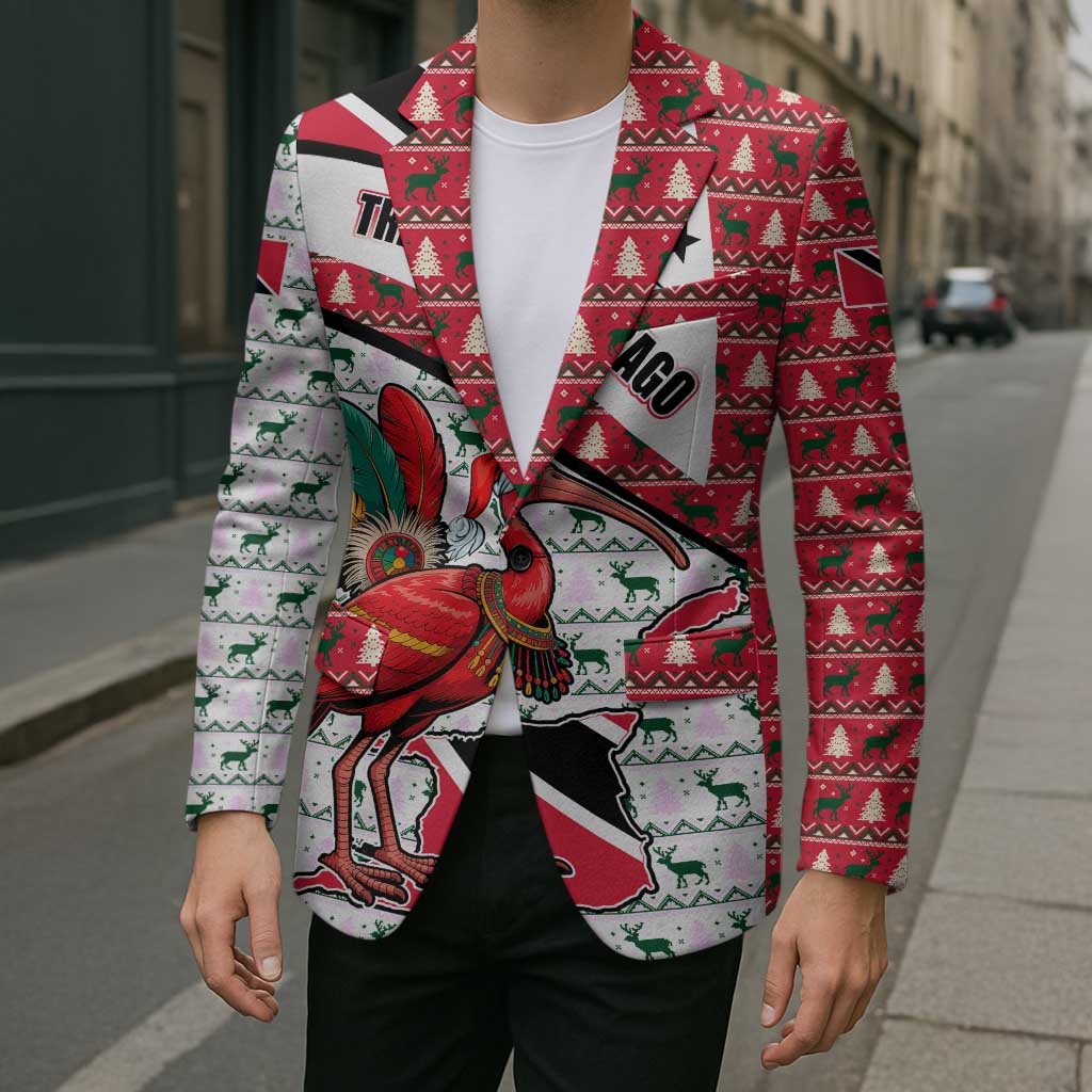 Trinidad and Tobago Christmas Blazer Christmas Bird Santa and Reindeer Design - Wonder Print Shop