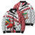 Trinidad and Tobago Christmas Bomber Puffer Jacket Christmas Bird Santa and Reindeer Design - Wonder Print Shop