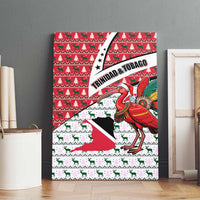 Trinidad and Tobago Christmas Canvas Wall Art Christmas Bird Santa and Reindeer Design - Wonder Print Shop