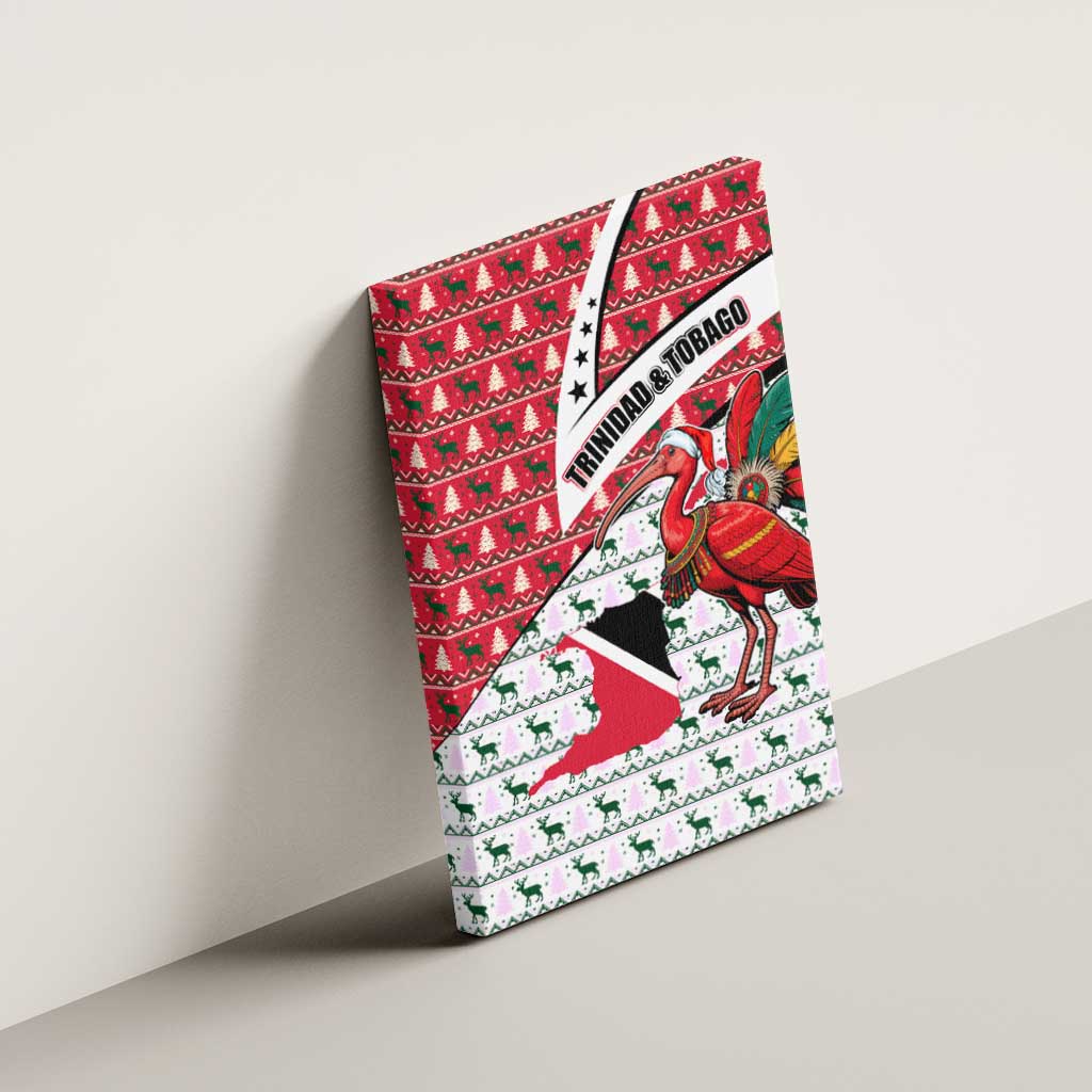 Trinidad and Tobago Christmas Canvas Wall Art Christmas Bird Santa and Reindeer Design - Wonder Print Shop