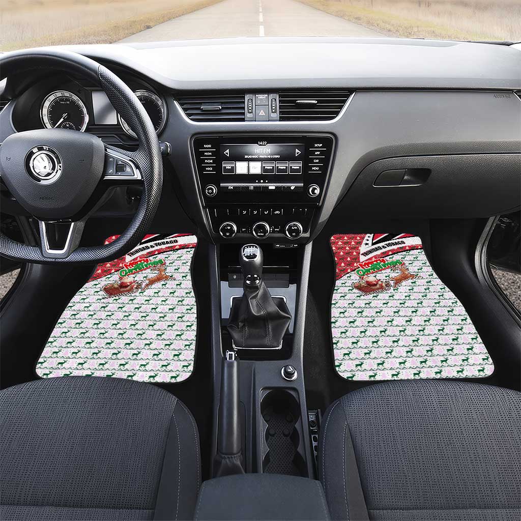 Trinidad and Tobago Christmas Car Mats Christmas Bird Santa and Reindeer Design - Wonder Print Shop